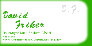 david friker business card